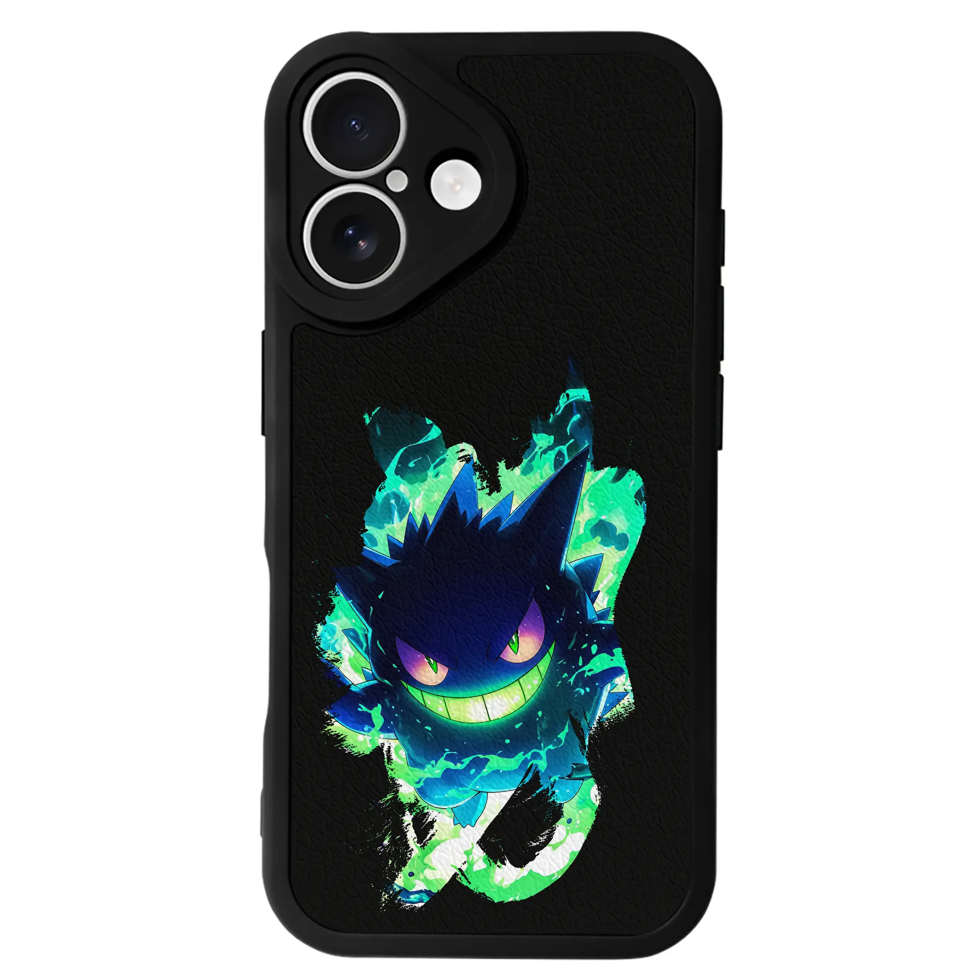 ポケモン グッズ,ゲンガー - IPhone 16シリーズ対応 ・ シリコンスマホケース ・ レザー調 ・ 高精度フィット ・ 耐衝撃 ・ ワイヤレス充電対応 ・ 精密カット